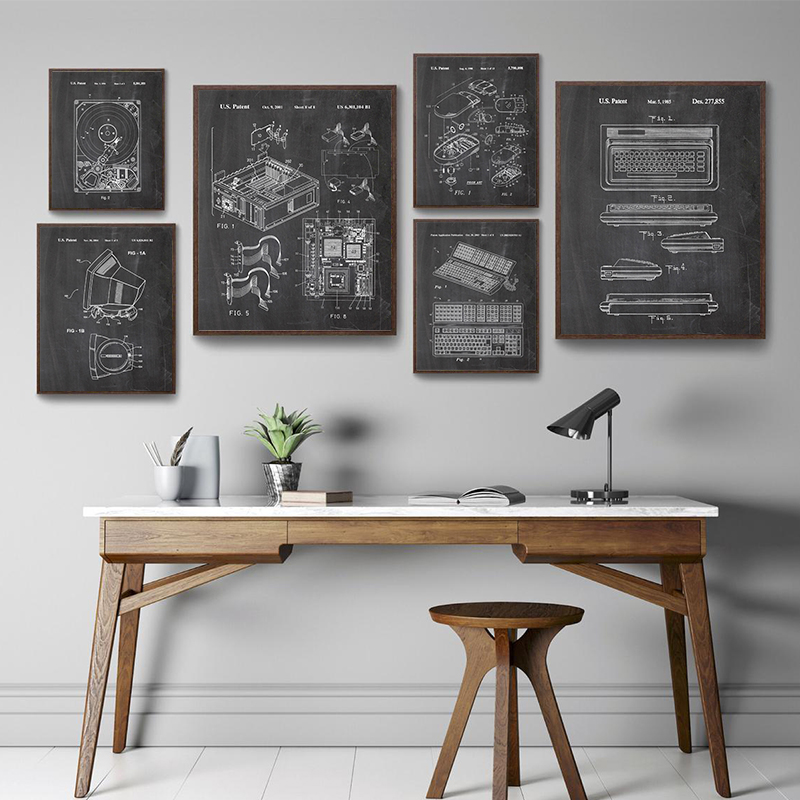 6Pcs Vintage Computer Patent W - Office Tech Room review and price