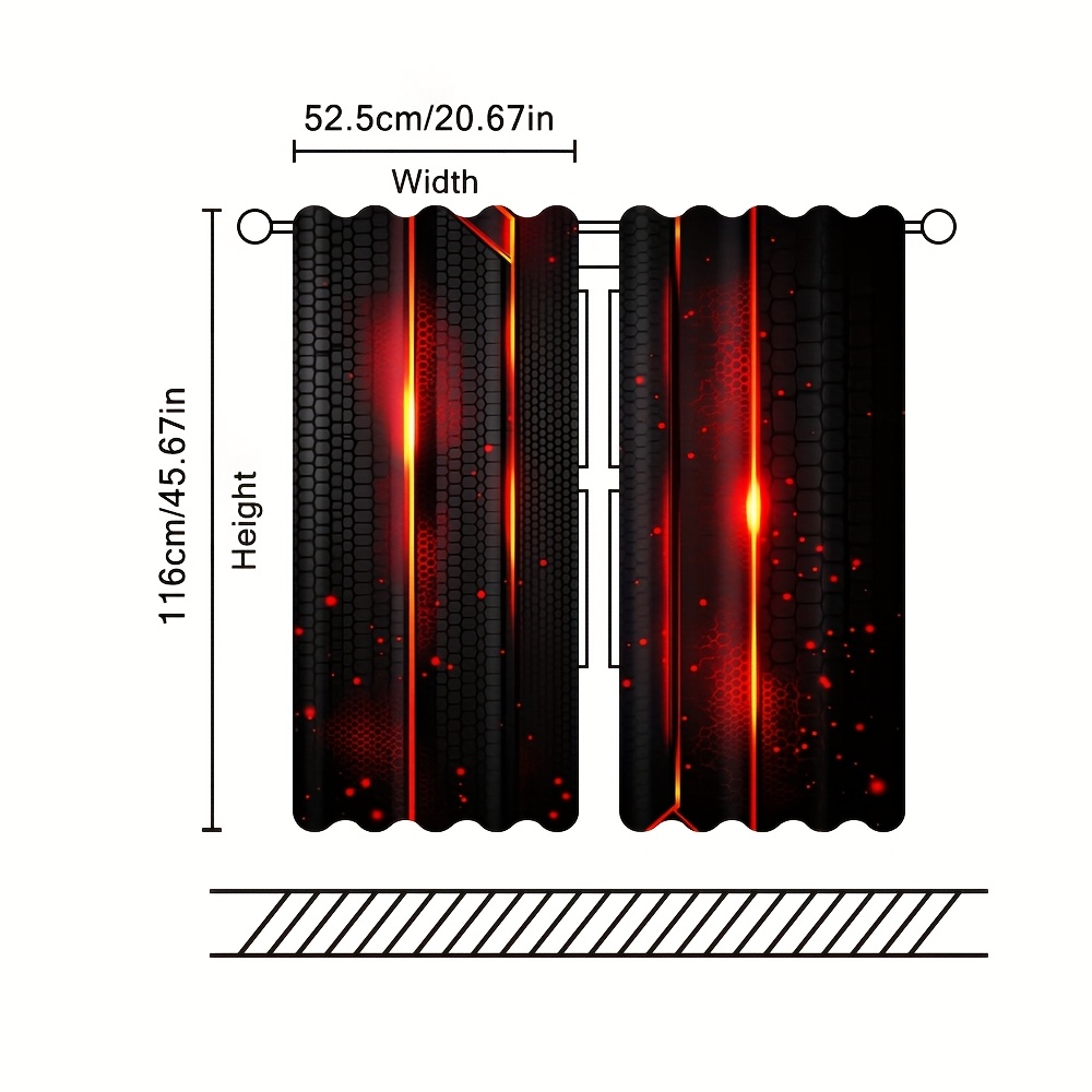 2pcs Lava Curtains Black Red C - Office Tech Room review and price
