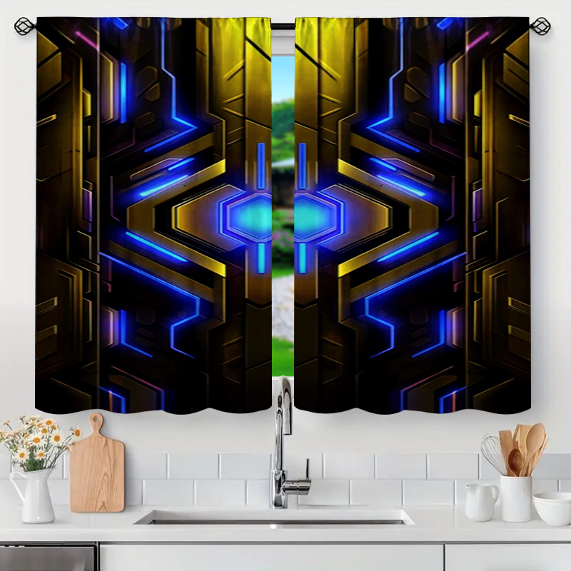 2pcs Geometric Tech Curtains w - Office Tech Room review and price