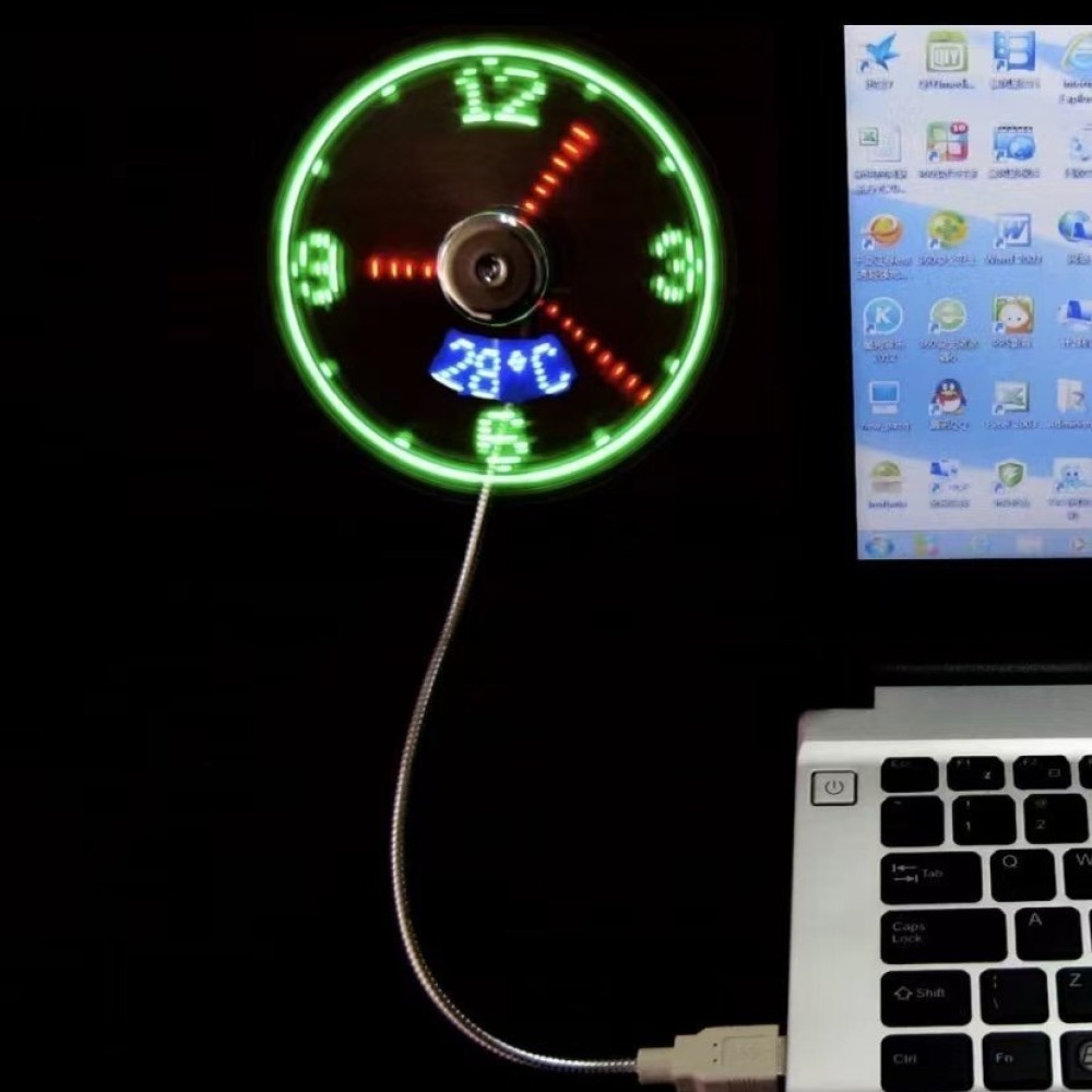 Personalized USB LED Clock Fan - Office Tech Gifts review and price