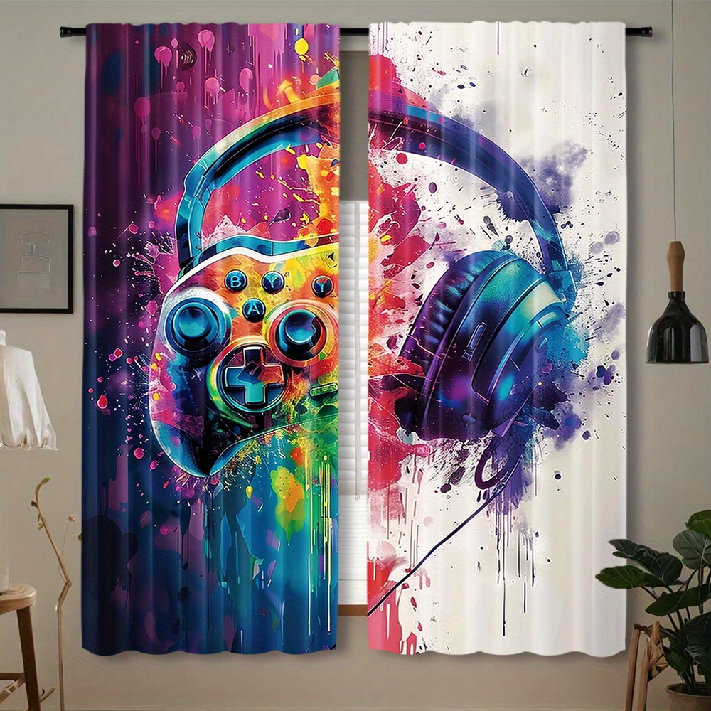 Gaming Controller Curtains Hea - Office Tech Room review and price