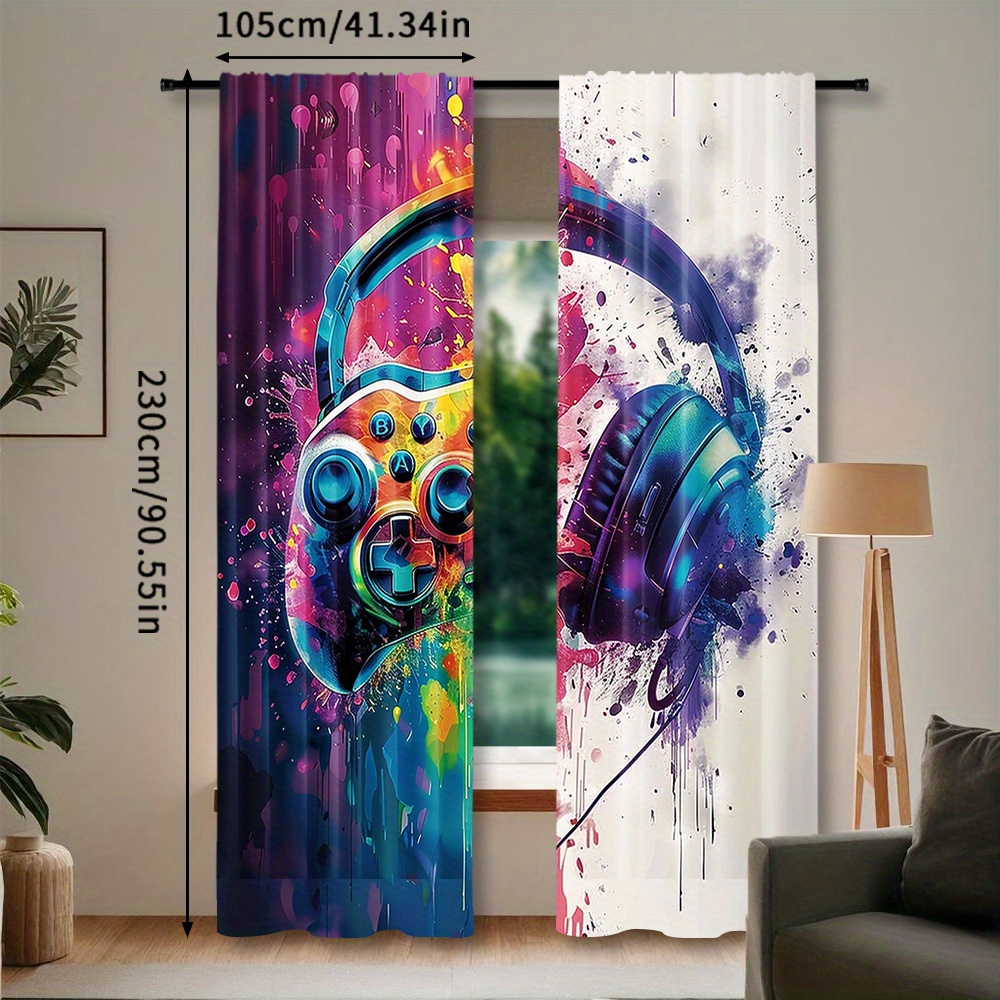 Gaming Controller Curtains Hea - Office Tech Room review and price