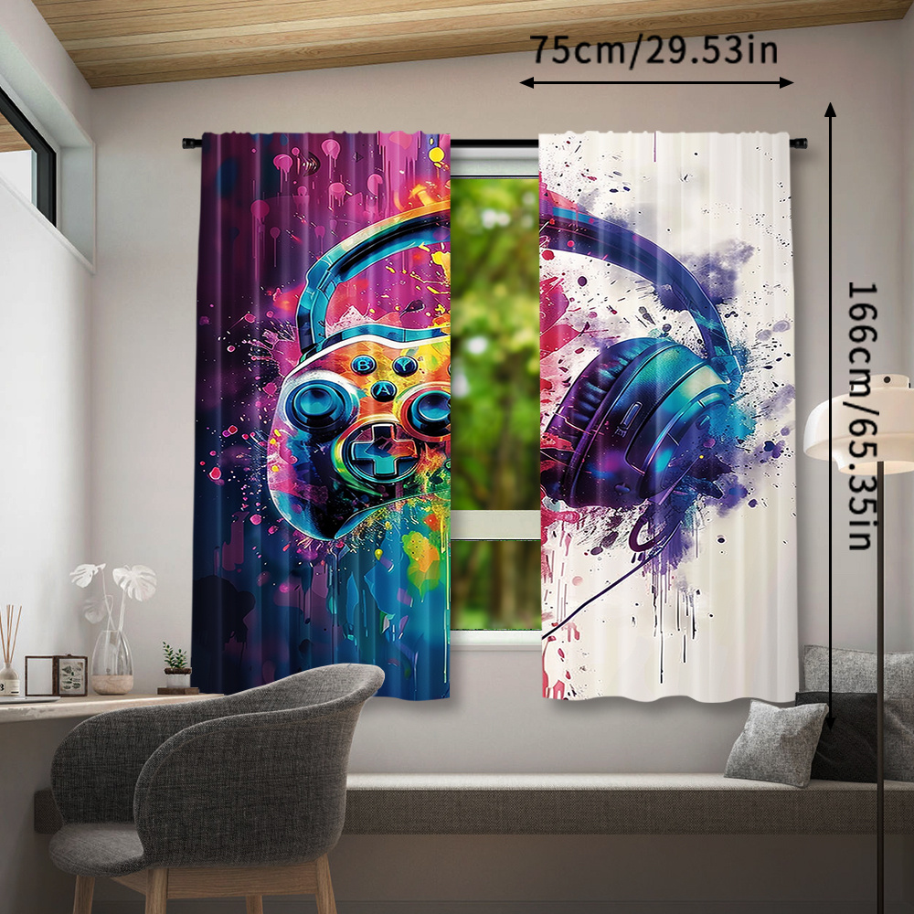 Gaming Controller Curtains Hea - Office Tech Room review and price