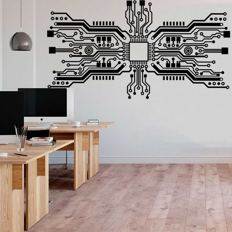 Circuit Board Chip Wall Sticke - Office Tech Room review and price