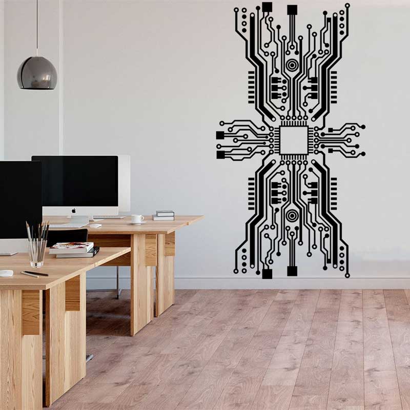 Circuit Board Chip Wall Sticke - Office Tech Room review and price