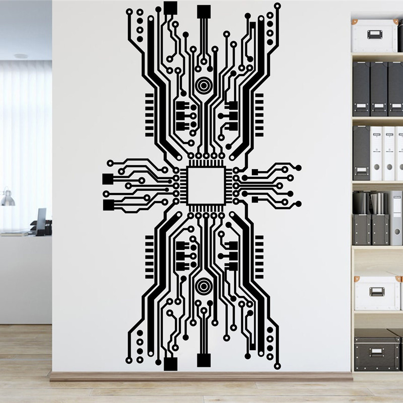 Circuit Board Chip Wall Sticke - Office Tech Room review and price